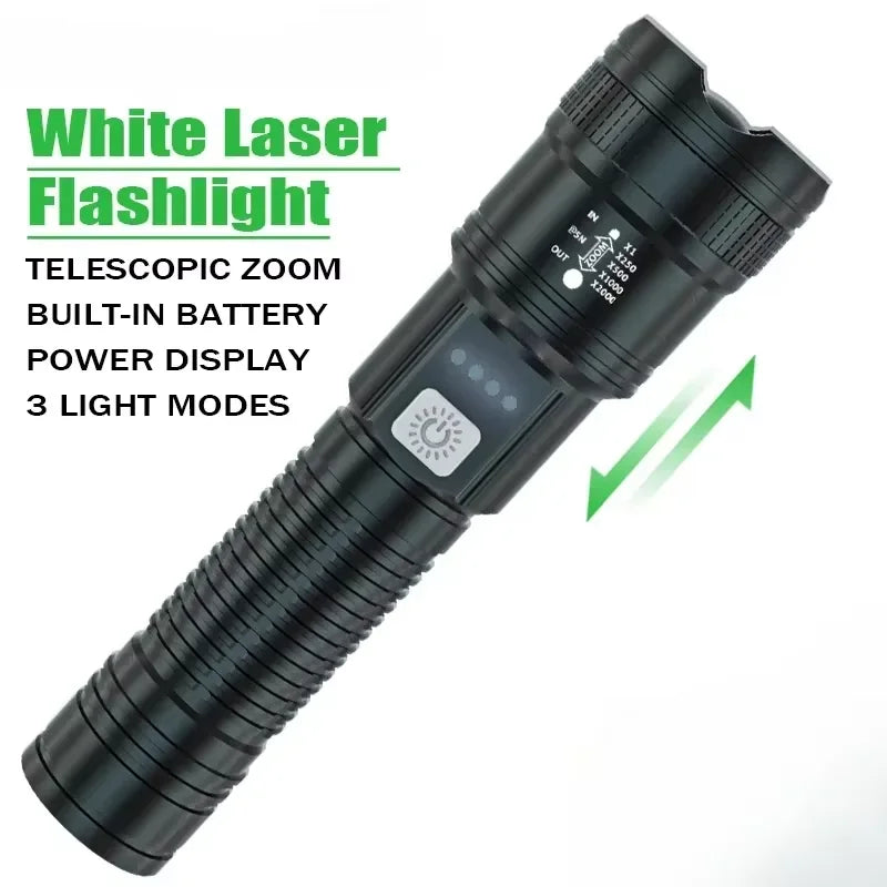 TitanBeam Ultra – 5000LM P70 LED Tactical Flashlight with Telescopic Zoom & Built-in Batter