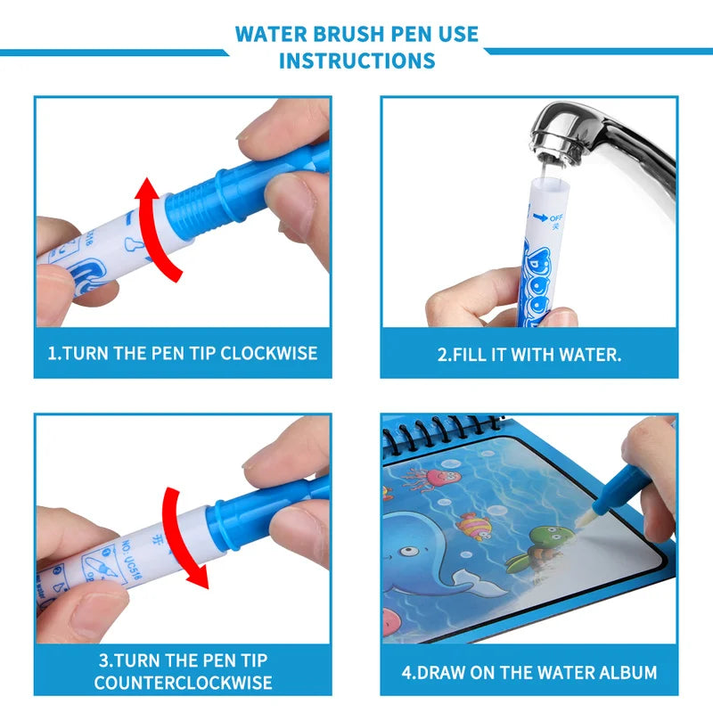MagicInk Playbook - Reusable Water Drawing Book