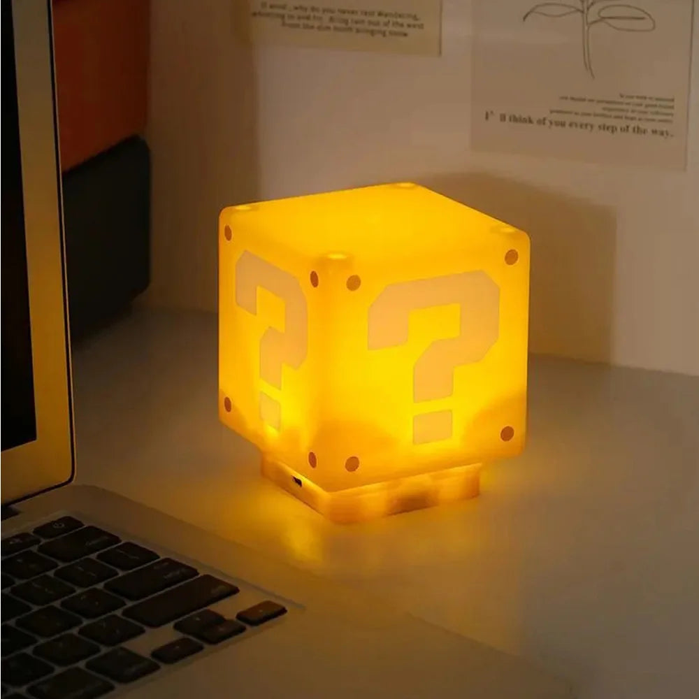 CurioLite – LED Question Mark Brick Night Light with Music & USB Charging