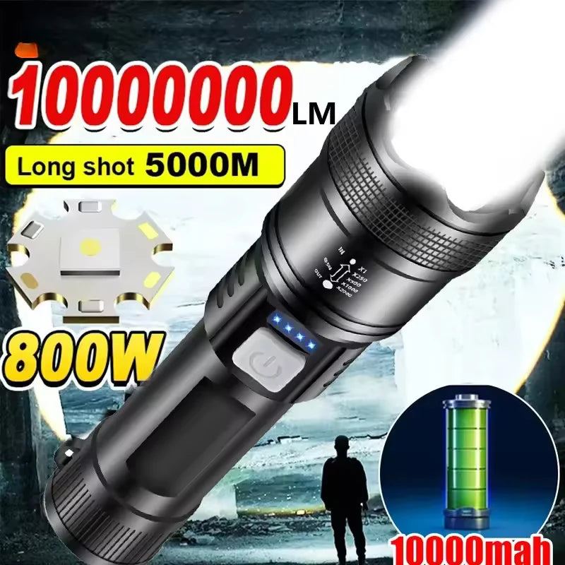 TitanBeam Ultra – 5000LM P70 LED Tactical Flashlight with Telescopic Zoom & Built-in Batter