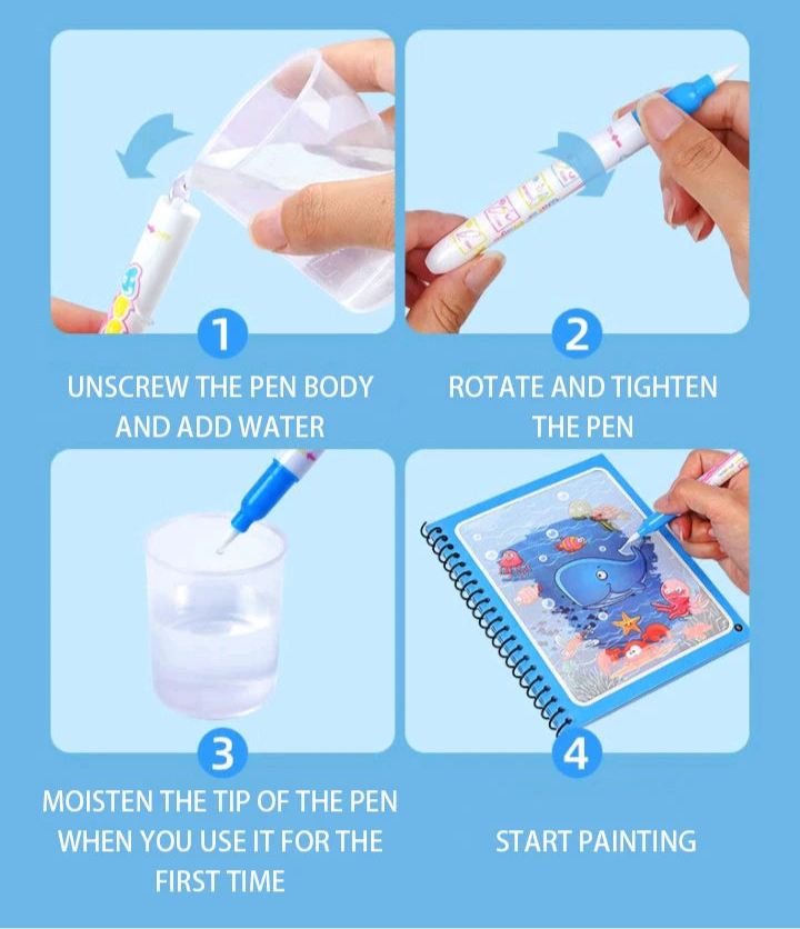 MagicInk Playbook - Reusable Water Drawing Book