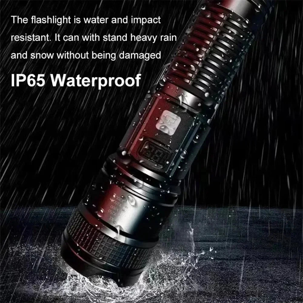 TitanBeam Ultra – 5000LM P70 LED Tactical Flashlight with Telescopic Zoom & Built-in Batter