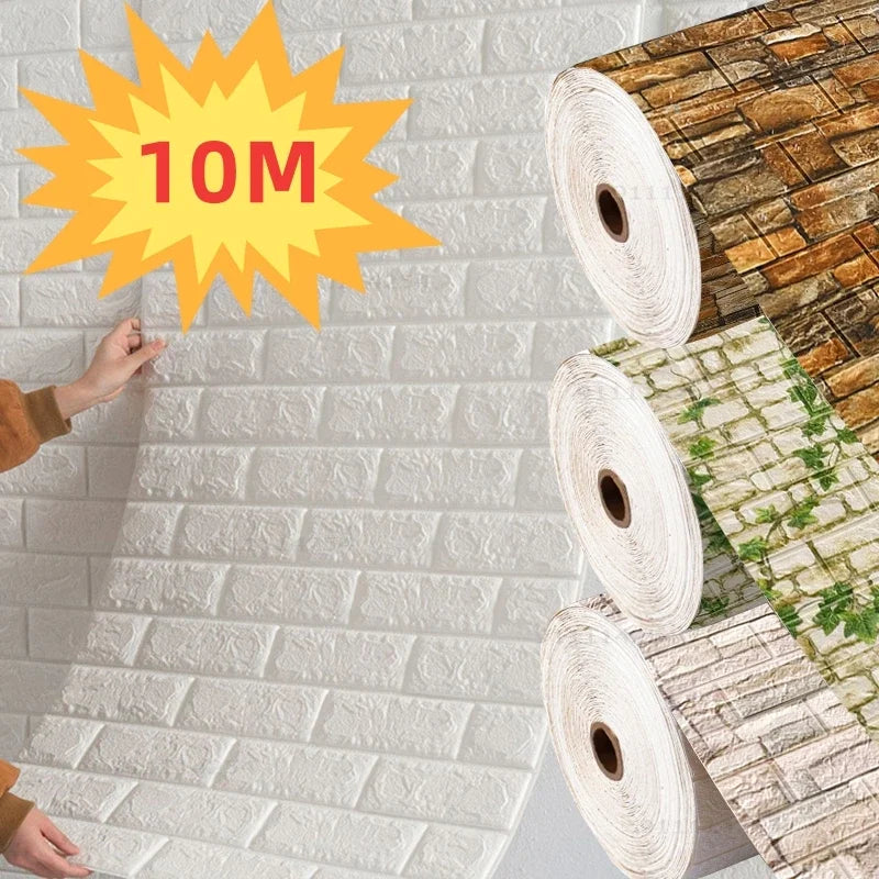 BrickWall 3D: papel pintado de espuma autoadhesivo