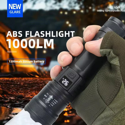 TitanBeam Ultra – 5000LM P70 LED Tactical Flashlight with Telescopic Zoom & Built-in Batter