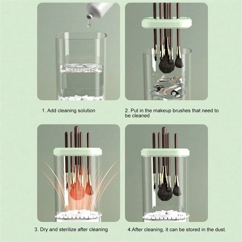 SpinClean Luxe - Nettoyeur de pinceaux de maquillage électrique 3 en 1